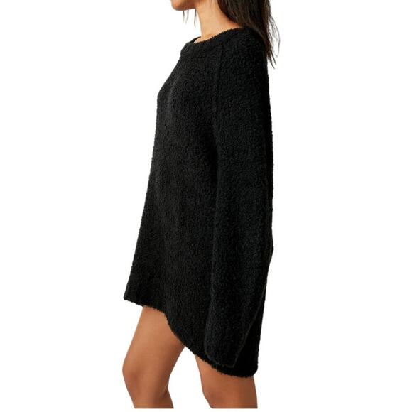 NEW Free people teddy tunic sweater dress black size medium - Picture 4 of 10